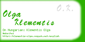 olga klementis business card